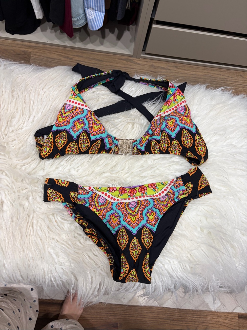 Trina Turk Multicolor Paisley Bikini Top and Bottoms